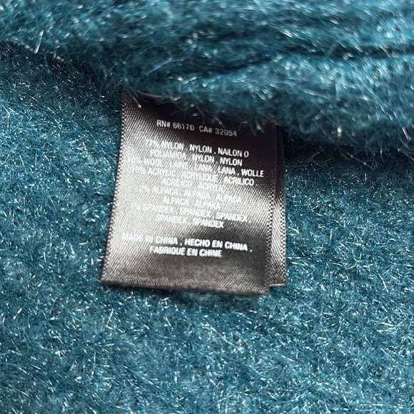 Anthropologie Sleeping on Snow Northbound Eyelash Cardigan Sweater Teal Small - Picture 10 of 11